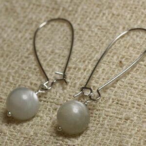 Semi-precious stone earrings - Oriental Moonstone